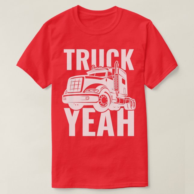Lastbil Ja 18 Wheeler Trucker Gift T Shirt (Design framsida)