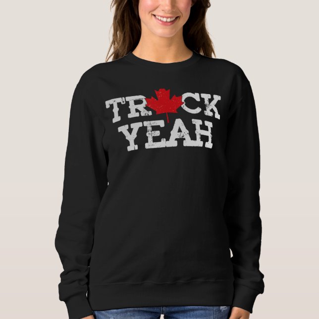 Lastbil Ja Canadian Trucker Maple Löv Canada Free T Shirt (Framsida)