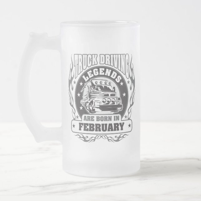 Lastbil-körkortsbeteckningar är födda i februari frostat ölglas (Vänster)