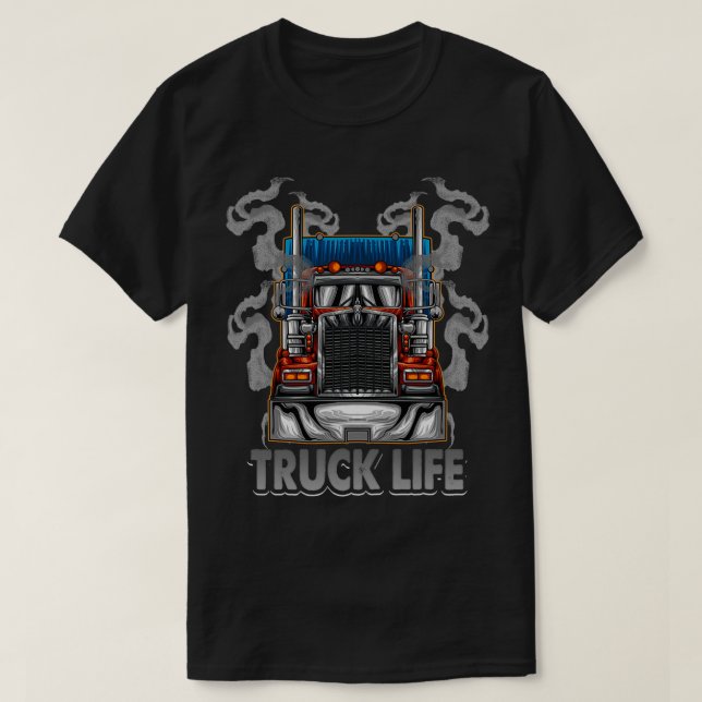 Lastbil Life Trucker Design T Shirt (Design framsida)
