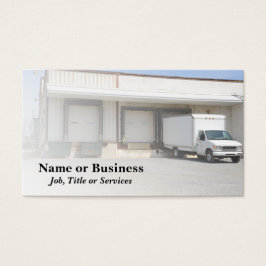 lastbil med avlastningsdockan visitkort