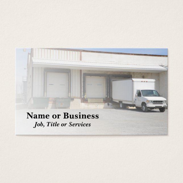 lastbil med avlastningsdockan visitkort (Framsidan)