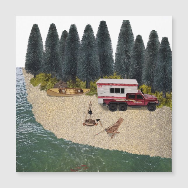 Lastbil med Camper i Camping Spot (Framsida)