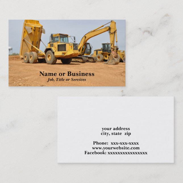 lastbil och backhoe visitkort (Fram/baksida)