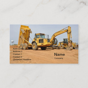 lastbil och backhoe visitkort