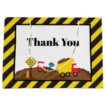 Lastbil och Digger Birthday Tack