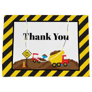 Lastbil och Digger Birthday Tack