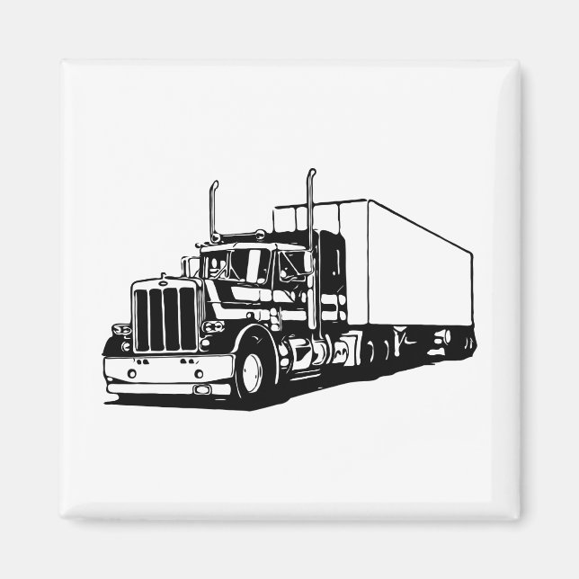 Lastbil och Dry-van Magnet (Framsidan)