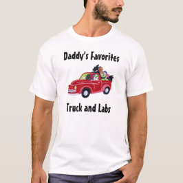 Lastbil och Labradors för pappor röd T-shirt