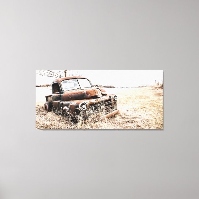 Lastbil överlämnade till tid canvastryck (Framsida)