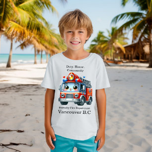 Lastbil på en strålande tecknad t shirt