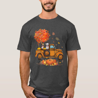Lastbil Riding Boer Hund Pumkins Autumn Löv Fall Y T Shirt