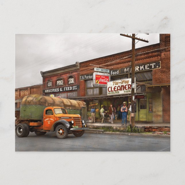 Lastbil - Stadsproducenten 1939 Vykort (Framsida)