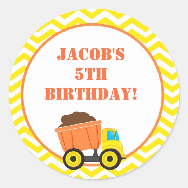 Lastbil Stickers Runt Klistermärke (Framsida)