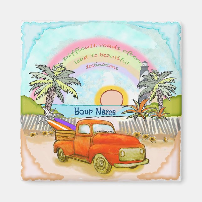 Lastbil Surfer fyr Magnet (Framsidan)