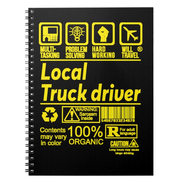 Lastbil Trucker LOCAL LASTBIL DRIVER SOLVE PROBLEM Anteckningsbok (Framsidan)