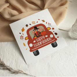 Lastbil Turkiet Cute Happy thanksgiving-kort