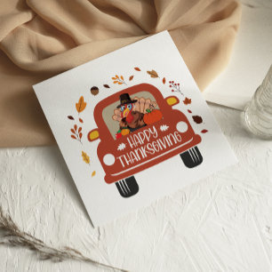 Lastbil Turkiet Cute Happy thanksgiving-kort