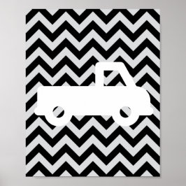 Lastbilar, ankor och bockar, Chevron Nursery Wall  Poster