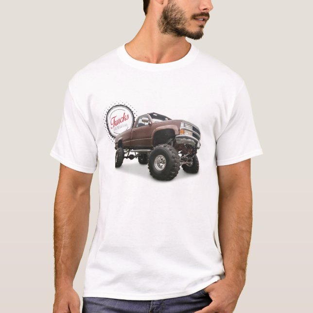 Lastbilar är härliga (4x4 Chevy) T-shirt (Framsida)