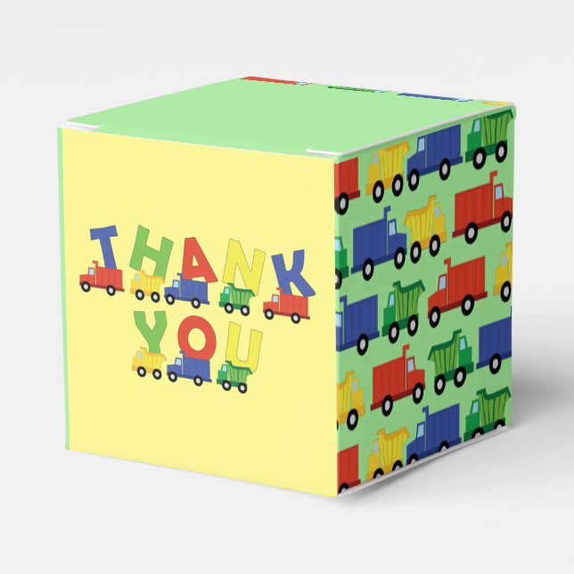 Lastbilar Baby Shower Presentaskar (Framsidan Sidan)