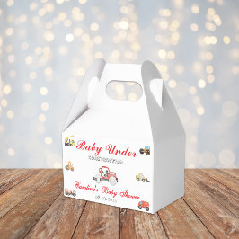 Lastbilar baby under babyduschen presentaskar