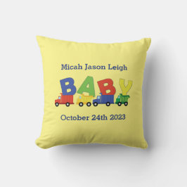 Lastbilar Boy Baby Shower Construction Cute Kudde