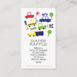 Lastbilar & Cars Boy Baby Shower Raffle Biljett Tilläggskort