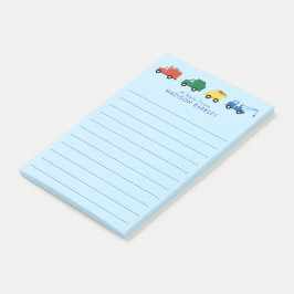 Lastbilar Construction Fordon Boy's Cute Barn Post-it Block