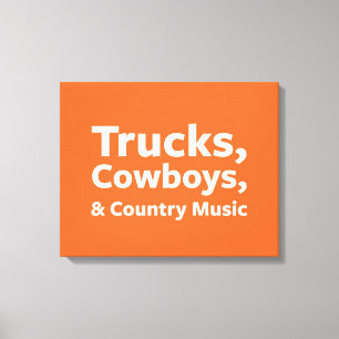 Lastbilar, Cowboys och countrymusik Canvastryck