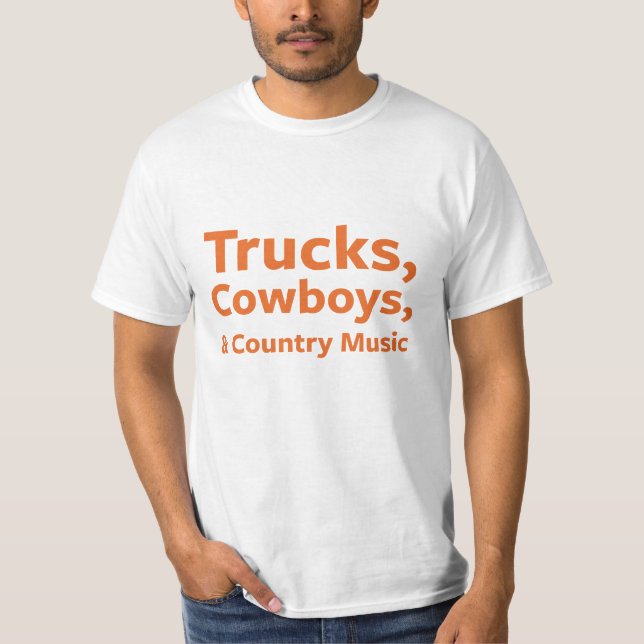 Lastbilar, Cowboys och countrymusik Tee (Framsida)