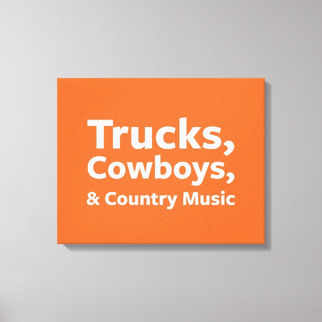 Lastbilar, Cowboys och Land Music Canvastryck (Framsida)