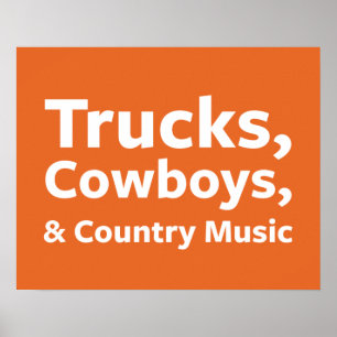 Lastbilar, Cowboys och Land Music Poster