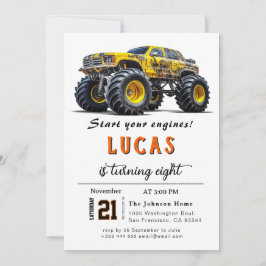 Lastbilar Födelsedagsfest inbjudan