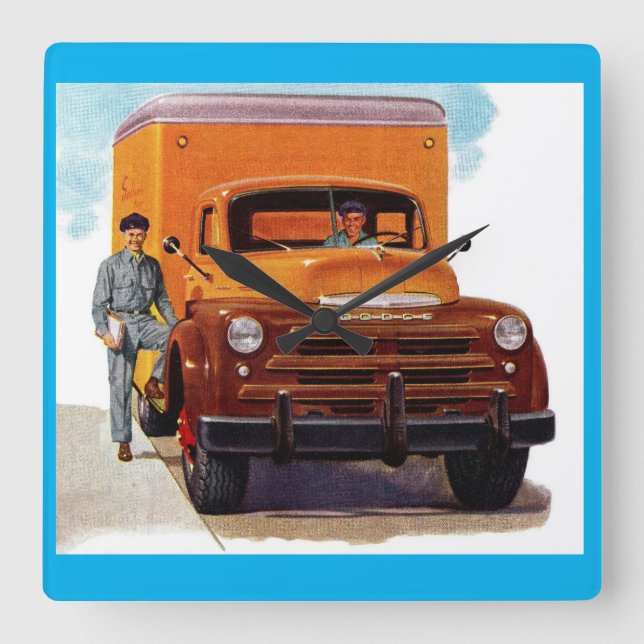 Lastbilar i lastbil klockan fyrkantig klocka (Framsida)