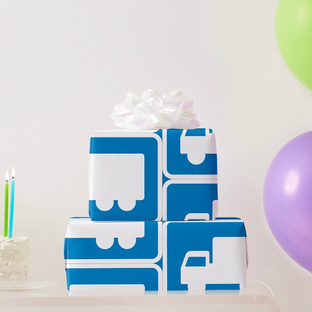 Lastbilar vägskylt presentpapper (Skapare uppladdad)