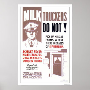 Lastbilarna i mjölk var varsamma 1940 WPA Poster