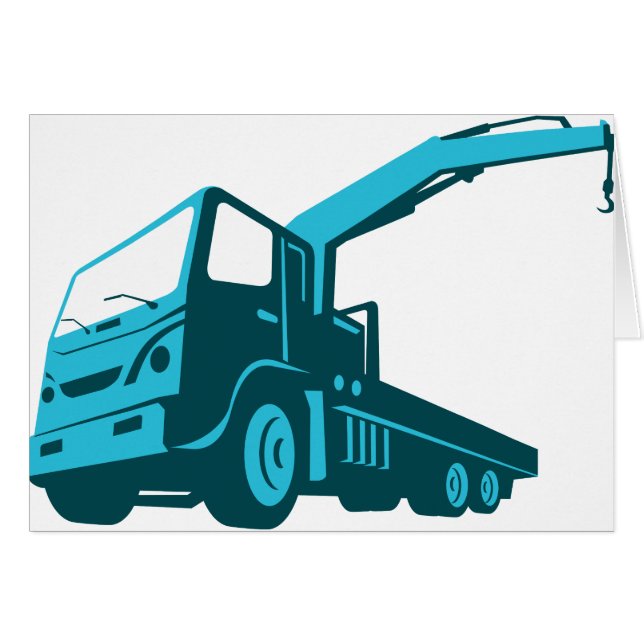 lastbilkrancartage hissar retro hälsningskort (Framsidan Horizontal)