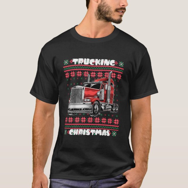 Lastbilschaufför ful stil t shirt (Framsida)