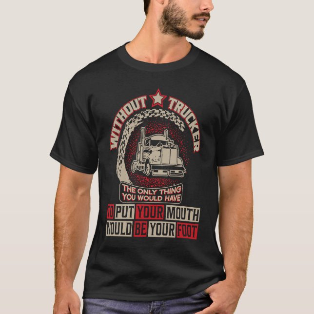 Lastbilschaufför Pappa för män T Shirt (Framsida)