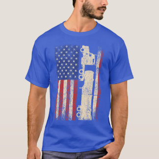 Lastbilschaufför USA Amerikansk flagga Patriotisk  T Shirt