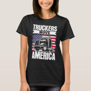 Lastbilschaufför Usa Flagga Jag Stödjer Lastbilsfö T Shirt