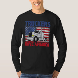 Lastbilschaufförer Flyttar Amerika Semi Lastbilsch T Shirt