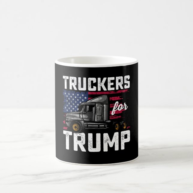 Lastbilschaufförer För Trump Presidentval Vintage Kaffemugg (Center)