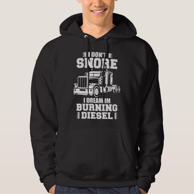 Lastbilschaufförsdesign för män Pappa Big Rig Semi Hoodie (Framsida)