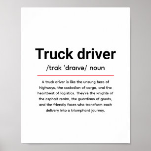 Lastbilsförardefinition för Lastbilsförardagen Poster