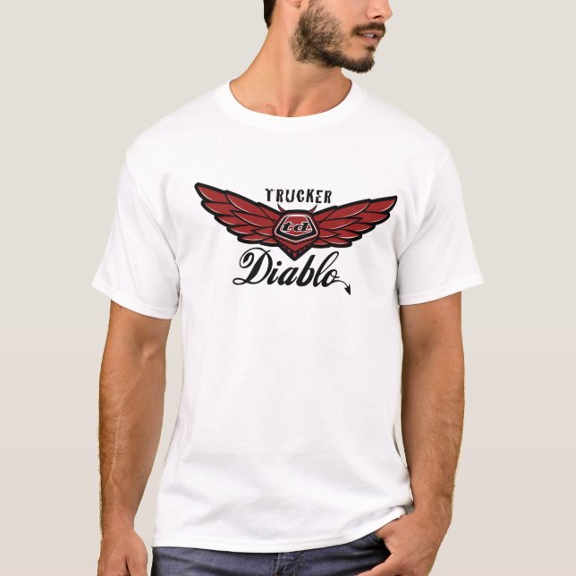 LASTBILSFÖRARE Diablo - T-SKJORTA - som skräddarsy Tee Shirt (Framsida)