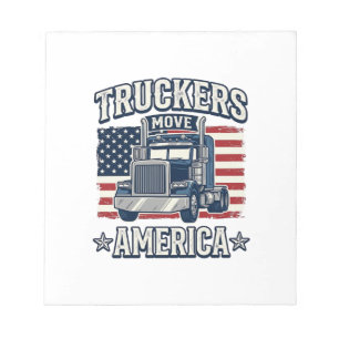 Lastbilsförare flyttar amerikansk vintage-lastbils anteckningsblock