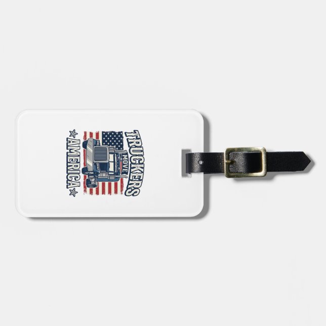 Lastbilsförare flyttar amerikansk vintage-lastbils bagagebricka (Horisontell Framsida)
