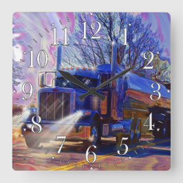 Lastbilsförare för tankfartyget för fyrkantig klocka